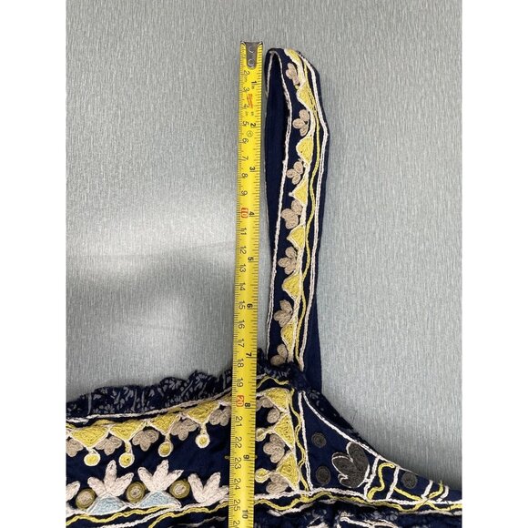 FREE PEOPLE Indigo Tank Mini Dress Blue Boarderline Tunic Size Medium - Picture 6 of 16